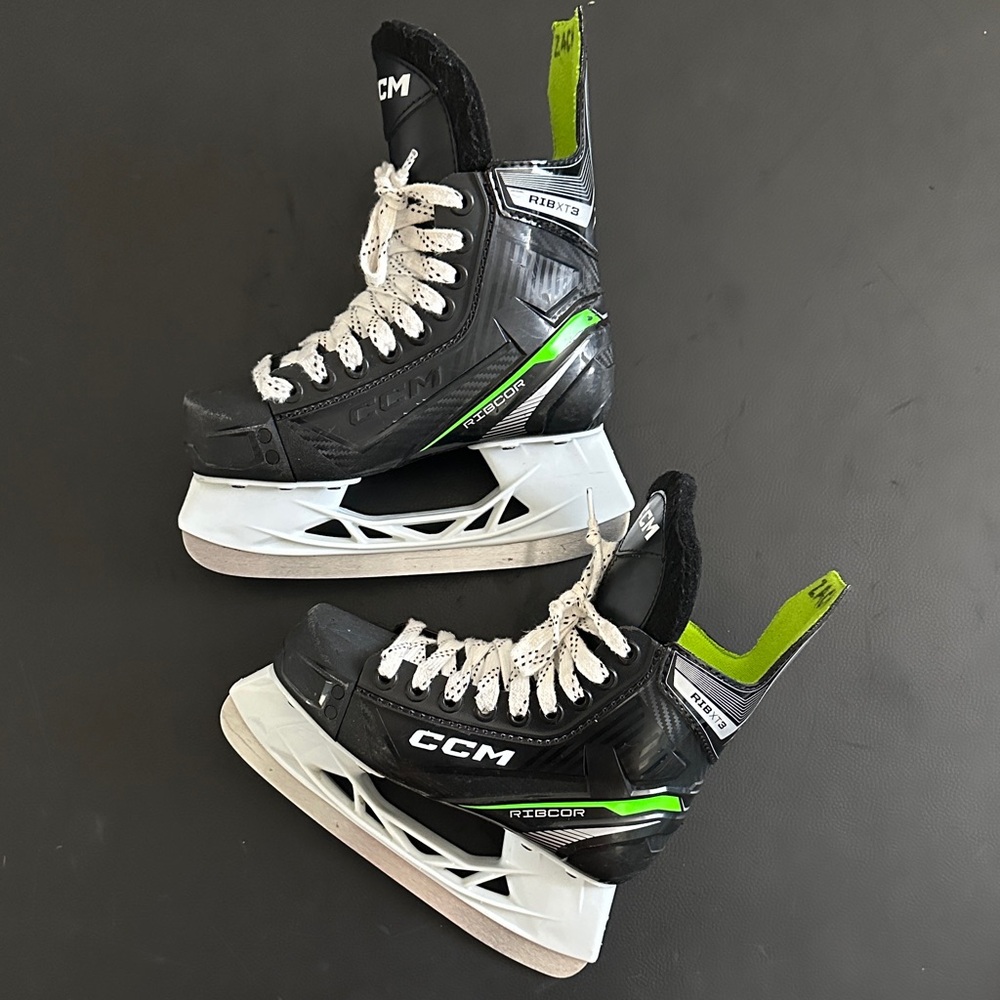 CCM Ribcor RIBXT3 Black and Lime Green Hockey Skates